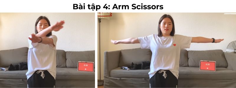 bài tập thu nhỏ bắp tay arm scissors